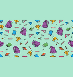 Back To School Seamless Pattern Doodle Hand Drawn