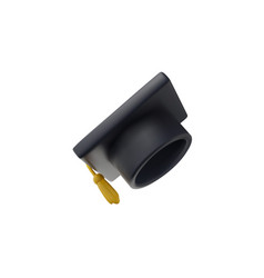 Black Graduation Cap With Golden Tassel 3d Render