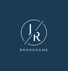 Initial Letter Jr Logo Monogram With Circle Line