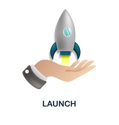 Launch Icon 3d From Crowdfunding Collection