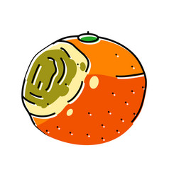 Orange Rotten Food Color Icon