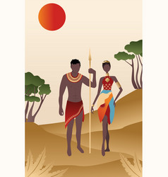 Poster African Luxurious Man With A Spear