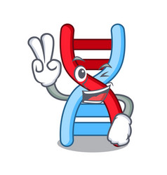 Two Finger Dna Molecule Character Cartoon