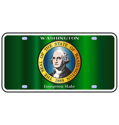 Washington State License Plate Flag