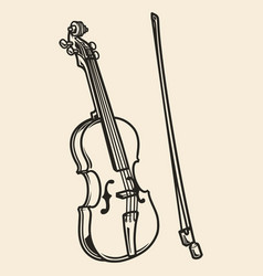 Acoustic Violin Element Monochrome Vintage