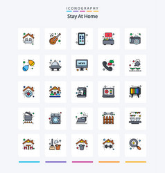 Creative Stay At Home 25 Line Filled Icon Pack