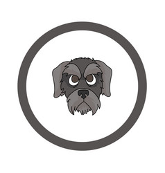 Cute Cartoon Schnauzer Face In Circle Puppy