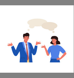 Chatting Man And Woman With Speech Bubbles