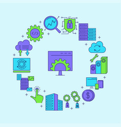 Computer Software Development Round Poster