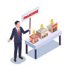 Franchise And Business Isometric Concept