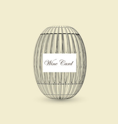 Wooden Barrel For Wine Card