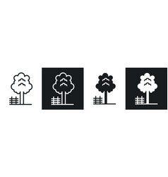 Tree Liner And Solid Icon Set In Black Color