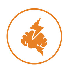 Brainpower Brain Icon Orange Color Eps