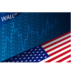 Stock Exchange Chart And American Flag