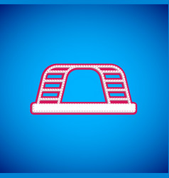 White Monkey Bar Icon Isolated On Blue Background