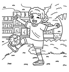 Girl With Soccer Ball On Foot Coloring Page