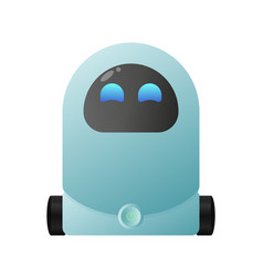 Little Cute Robot On Wheels Isolated