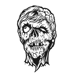 Scream Head Zombie Silhouette Clipart