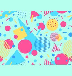 Seamless Pattern With Geometric Shapes In 80s