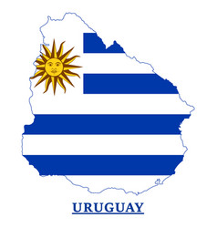 Uruguay National Flag Map Design