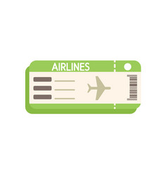 Airline Ticket Icon Flat Pass Plane