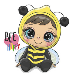 Cute Cartoon Girl In A Bee Costume