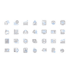 Data Compilation Software Line Icons Collection