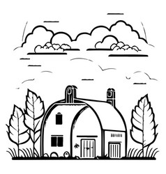 House Clipart Of A Farm Spring Sketch Draw