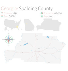 Map Spalding County In Georgia