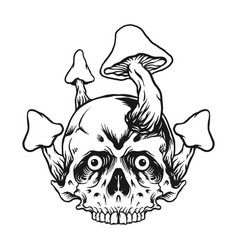 Fungus Skull Silhouette Clipart