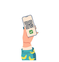 Hand Holding Mobile Phone With Qr Code Scanning