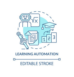 Learning automation blue gradient concept icon Vector Image