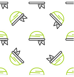 Line Bandana Icon Isolated Seamless Pattern