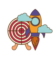 Rocket With Target Shooting Isolated Icon