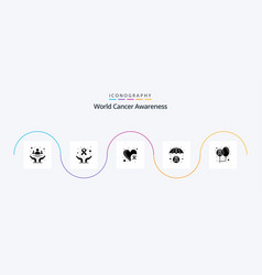 World Cancer Awareness Glyph 5 Icon Pack