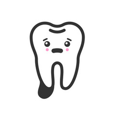 Cystic Tooth With Emotional Face Cute Icon