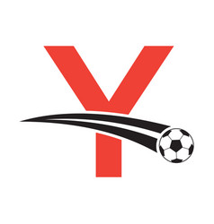 Football Logo On Letter Y Concept With Moving