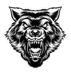 Silhouette Angry Wolf Head Tattoo