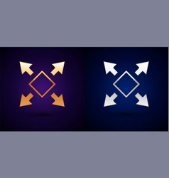 Gold And Silver Many Ways Directional Arrow Icon