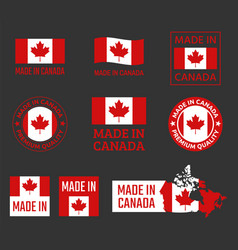 Made In Canada Icon Set Canadian Product Labels