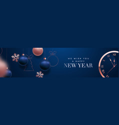 New Year Clock Countdown Year Banner