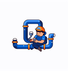 Plumber Character With Letter Q In Cartoon Style