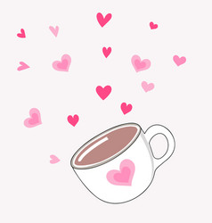 Coffee Mug With Pink Hearts