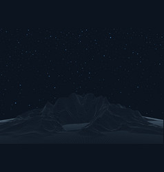 Futuristic Landscape Background With Wireframe