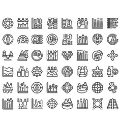 Population Growth Icons Set Outline