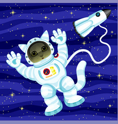 Cat Astronaut In Outer Space