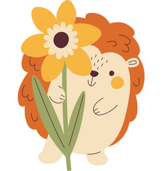 Hedgehog Holding Flower