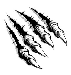 Monster Claws Break Through White Background