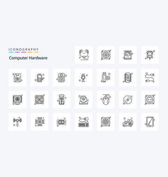 25 Computer Hardware Line Icon Pack