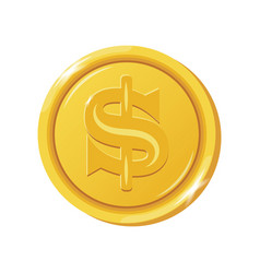 Golden Gold Coin On White Background